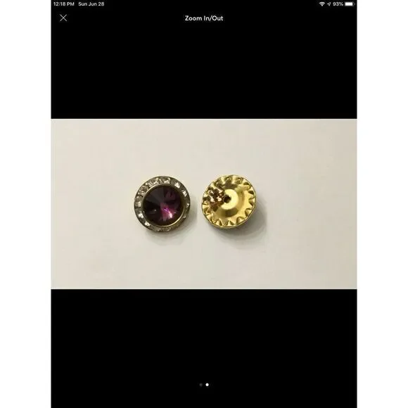 Round Amethyst & CZ Rondelle Earrings - Picture 2 of 2
